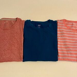 GAP Casual T-Shirt Set of Three in Red, Blue, and Striped